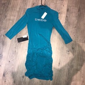 Bebe dress, gorgeous teal color, NWT